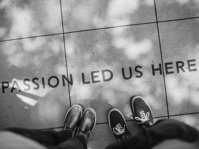 passion led us here etched in floor tiles